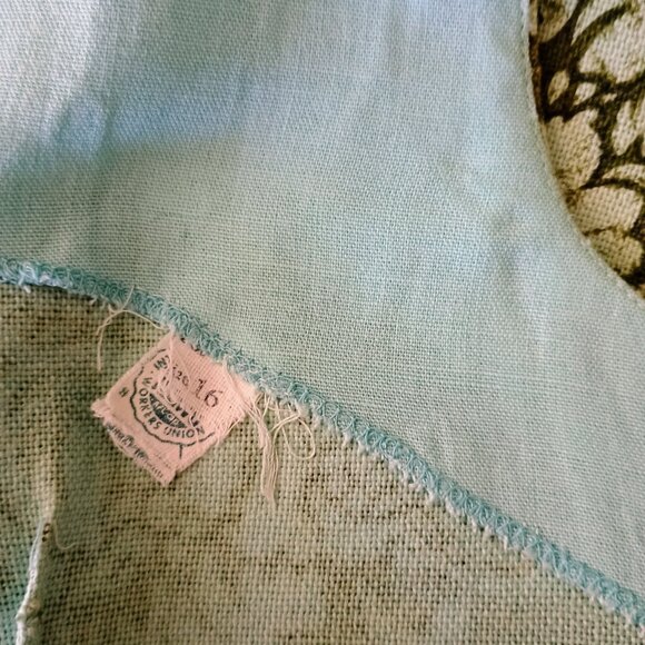 EUC: Vintage 60s Stewart & Co Green Print Midi Dress Floral Classic Size 16 - Picture 4 of 9